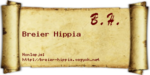 Breier Hippia névjegykártya